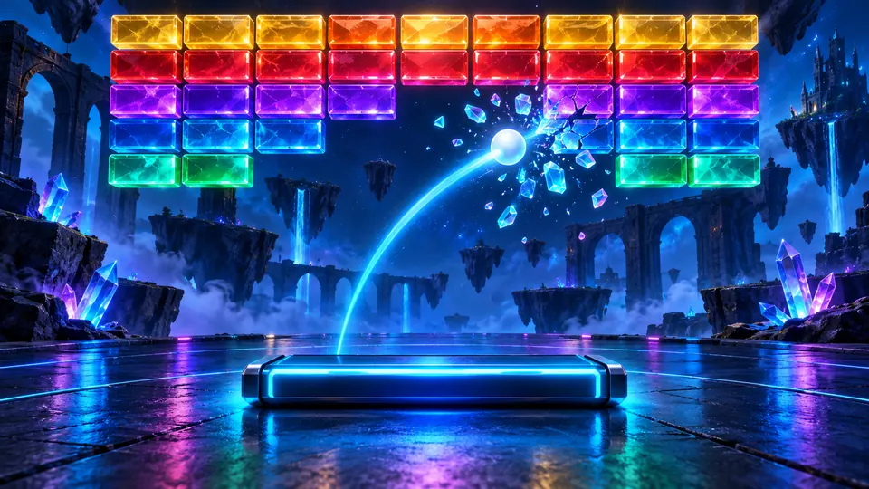 Rainbow Brick Breaker — AI illustrated cover art