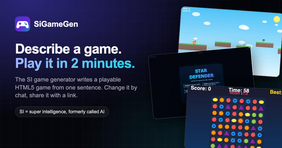 SiGameGen SI game generator — Privacy Policy