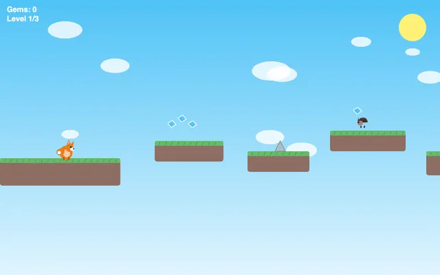 Fox's Floating Run, a platformer game